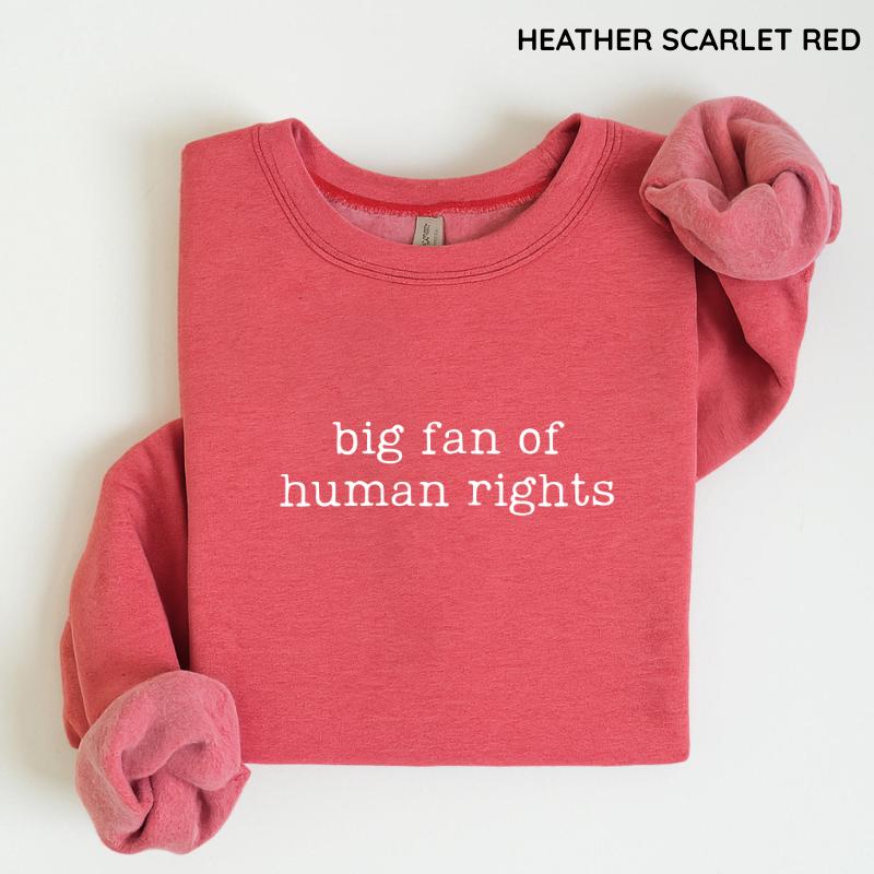 Big Fan Of Human Rights Sweatshirt Equality Graphic Social Justice Sweater Political Protest Top Activism Outfit For Change Makers Womenswear
