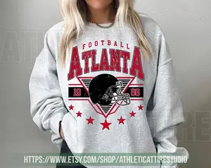 [Sale Up To 50%] Atlanta Football Vintage Sweatshirt, Retro Falcon Crewneck, Oversized Football Sweatshirt, Atlanta Football Fan Gift, Gift For Fan, Trendy USA Cotton Fabric