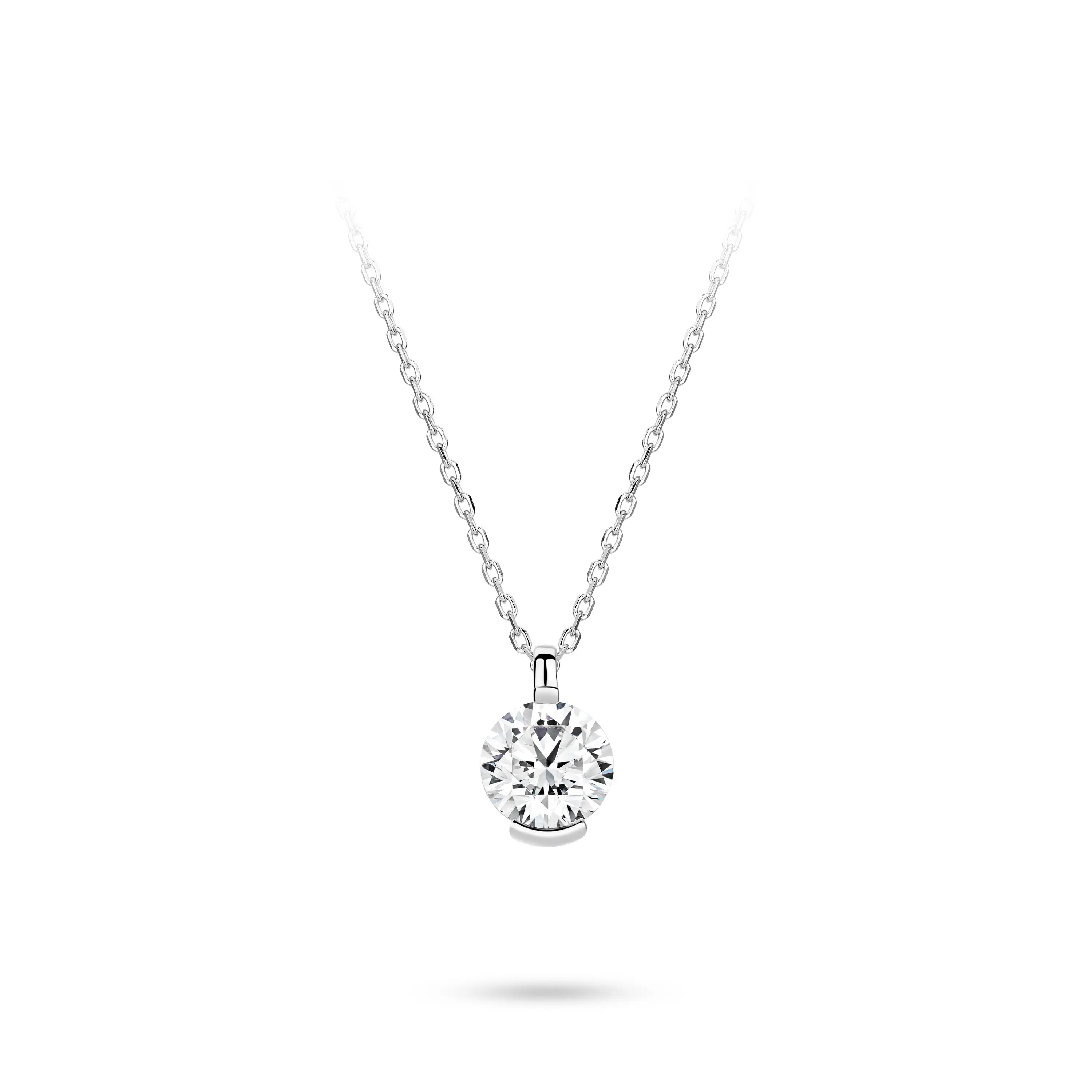 VAMERAY #4908 4 Carat Round Brilliant Solitaire Pendant Necklace