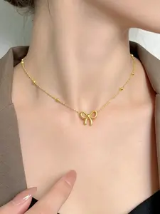 1 piece of fashionably delicate bow necklace, Dainty Necklace, an elegant accessory for ladies' cocktail parties and evening wear, perfect as a delightful gift for women