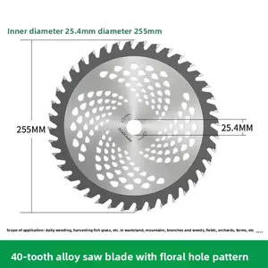 Special saw blades for gasoline lawn mowers, 9-inch, 10-inch, 40-tooth, 60-tooth, 80-tooth alloy circular lawn mower blade accessories