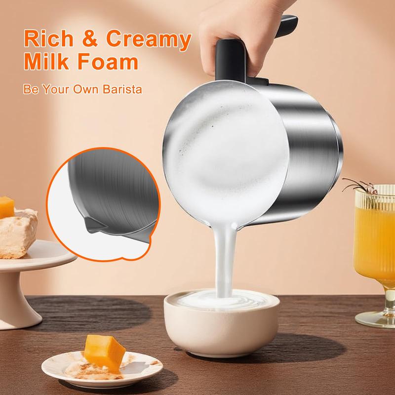 OWNKISS 6-in-1 Electric Milk Frother & Steamer - 500ml For Hot/Cold Foam, Latte Art, Hot Chocolate