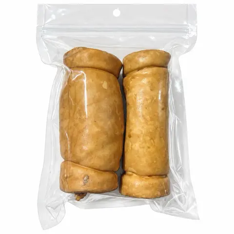 LIVE GIVEAWAY PACK - 4-6” Peanut Butter Collagen Cheek Rolls (2 Pack) 100% Natural and Extra-Thick - Long-lasting for Big Dogs and Aggressive  Chewers