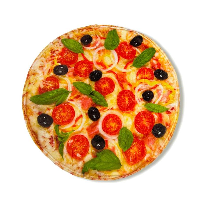 Food Themed Blanket, 1/2 Counts Realistic Donut & Pizza & Tortilla Pattern Throw Blanket, Soft Comfortable Nap Blanket for Home & Office