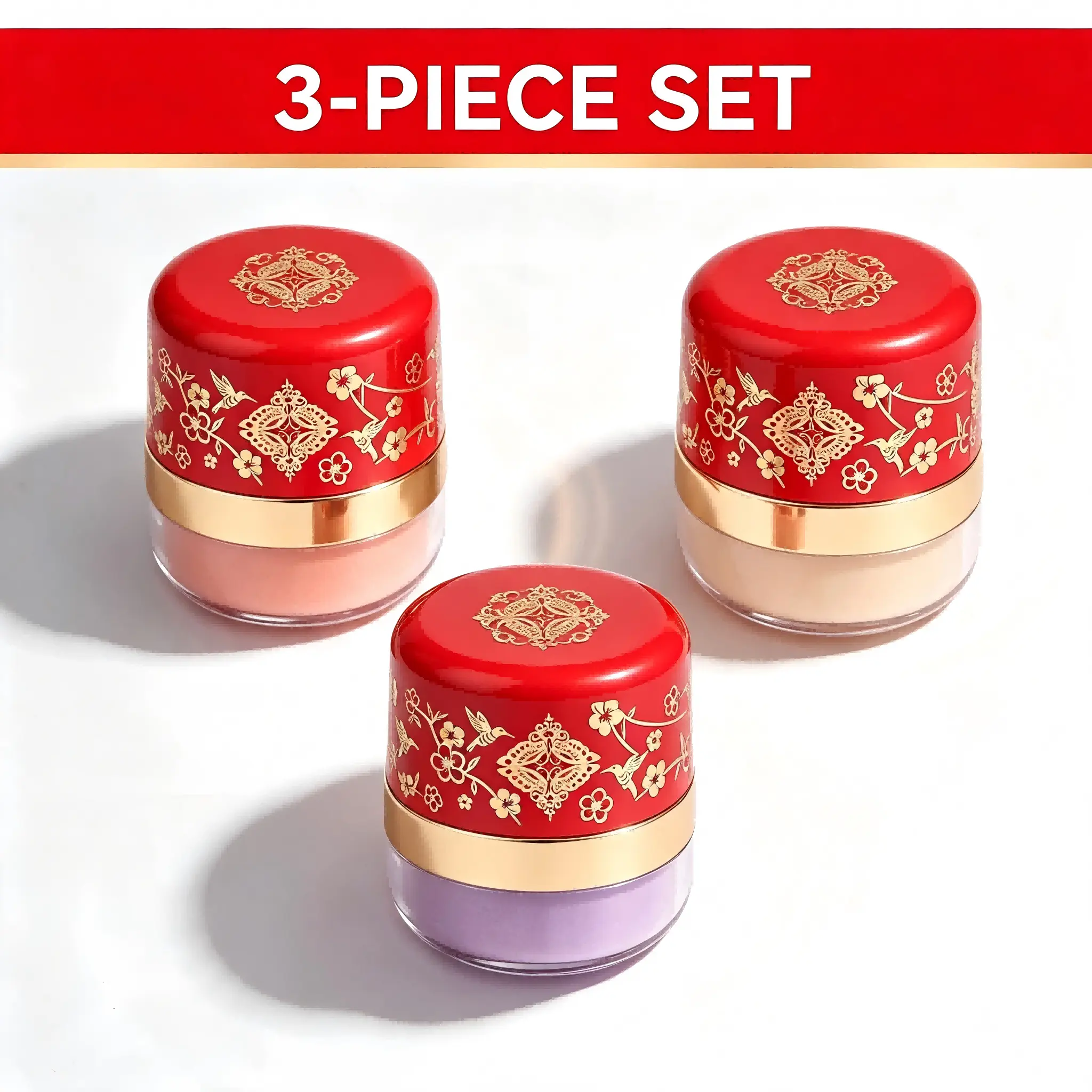 3-Color Blush Makeup Set with Mirror, Compact Lazy Blush Palette, Holiday Gift for Valentine's Day Christmas Mom Girlfriend