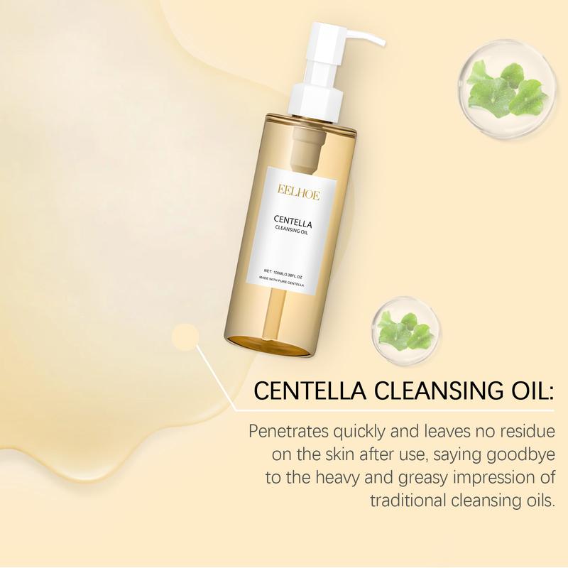 Eelhoe Centella Cleansing Oil 100ML, Oil Cleanser, Lightweight Makeup Remover for Face & Lips, Gentle and Refreshing Eye Lip Makeup Remover Liquid