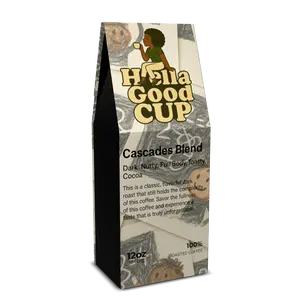 Hella Good Cup Cascades Blend Dark Roast Nutty Full Body Toasty Cocoa Beverage 12oz 100% Roasted Coffee