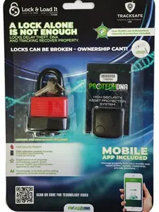 TrackSafe Padlock with Bluetooth Tracker + DNA Theft Protection | Anti-Theft Security Lock Kit (No Subscription)