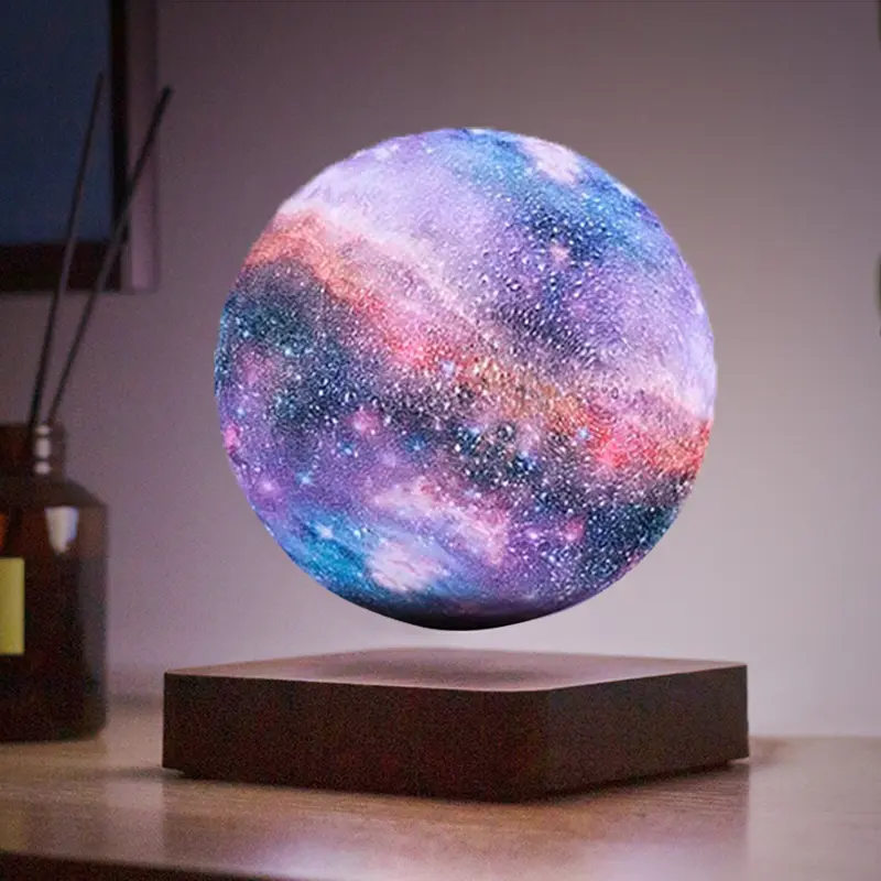 Ball Shape Magnetic Levitation Floating Galaxy Projector Lamp, Space-Themed LED Desk Light with 3D Starry Sky Projection, Touch Control, Home Decor & Gift Option, Lights