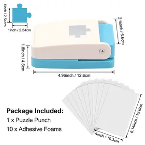 Puzzle Punch with 10 Adhesive Foams；Easy Puzzle Maker for 4x6" Puzzles；Portable Puzzle Pieces Punching Machine
