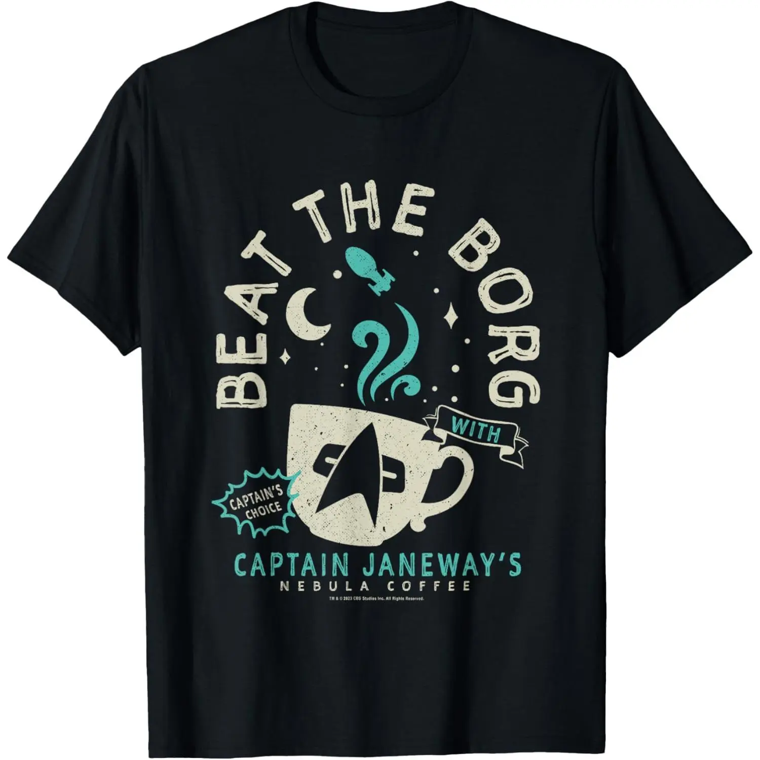Star Trek: Voyager Captain Janeway's Beat The Borg Cup T-Shirt Made in USA
