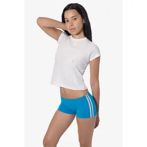 83533 - Cotton Spandex Athletic Stripe Mini Short