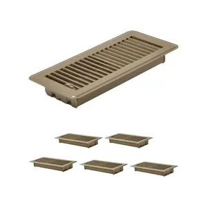 VEVOR 4x 10 Inch Floor Registers, 12-Pack Vent Grilles, HAVC Heavy-Duty Walkable Iron Floor Vents, Easily Adjustable Rust-Proof Air Vents Deflector with Metal Damper, Ideal for Home Office, Black