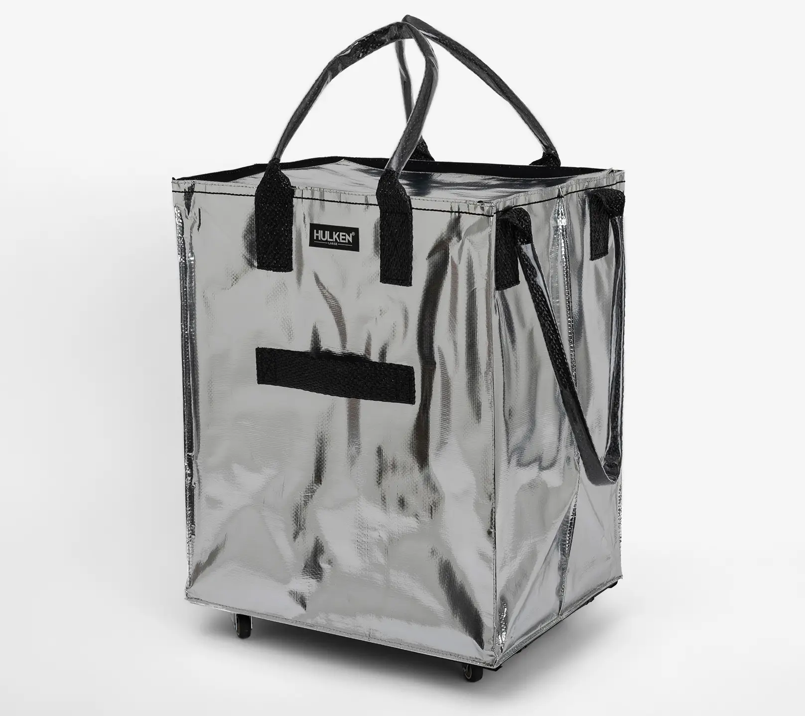 Hulken Large Rolling Tote Bag with Zip Top Closure Folding Reusable Carrier