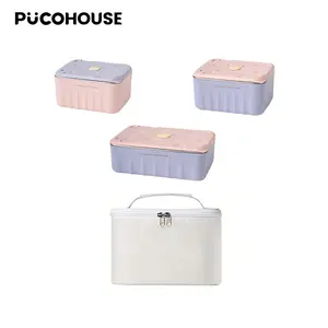 304 Stainless Steel Bubble Lunch Box Set 3-Piece Stackable Microwave & Oven Safe Leak-Proof Insulated Bag for Meal Prep Containers box lunch