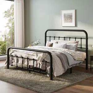 MUTICOR Vintage Industrial Metal Bed Frame,Full/King/Queen Bed Frame, Arched Tube Design, Sturdy Construction, No Box Spring Needed#TikTokShopBlackFriday #ChristmasGifts
