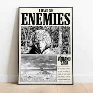 Vinland Saga Anime Poster – Unframed Print of Thorfinn & Thorsson in Manga Panel Style, Japanese Wall Art Decor for Manga Enthusiasts, and a Unique Frameless Gift with Raw Photo Aesthetic.
