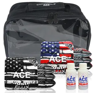 Cluster Flux USA Flag Bricks Cornhole Bag Double Kit | 8 Bags + 2 Break-In Kits + Double Set Carry Case