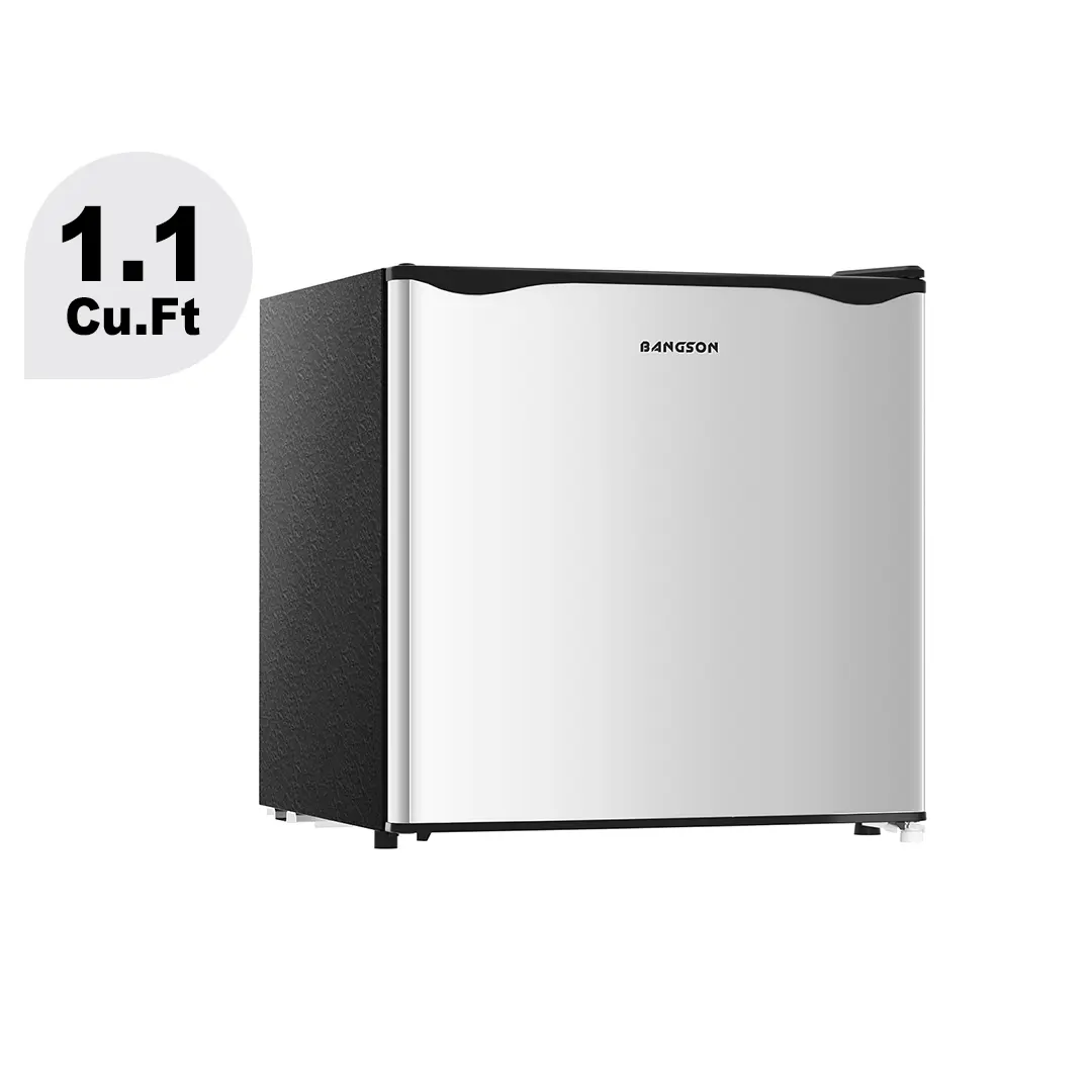 BANGSON 1.1 Cu.ft Portable Freezer - Small Upright Freestanding Single Door Mini Fridge, Travel Fridge, 18.5x18x19.1in, Adjustable Thermostat, Energy-Efficient, Quiet, Compact for Small Spaces