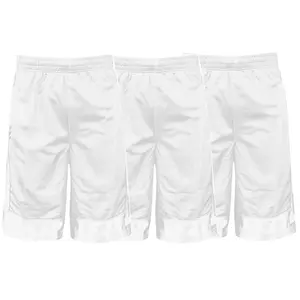 3 Pack Shaka Wear Men's Basketball Shorts, Mesh Workout Gym Running with Pockets - White - XXL