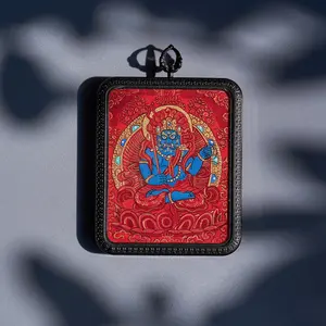 Yellow Jambhala & Acala Red Thangka | Abundant Resources · Steadfast Protection