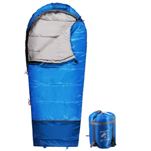 Kids Mummy Sleeping Bag for Camping 3 Season Cold Weather Fit Boys Girls & Teenagers Blue Rose Red 210T Polyester Pongee Shell 210T Sanded Polyester Lining Cotton Filling