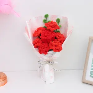 Handmade Twist Stick Artificial Carnation Rose Bouquet, Perfect for Mother's Day, Thanksgiving, Valentine's Day, Teacher Appreciation Gift