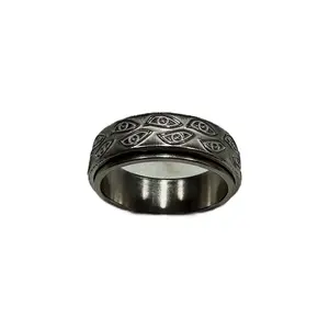 Endless Eyes Anxiety Ring - Spinner Ring for Stress Relief - Stainless Steel