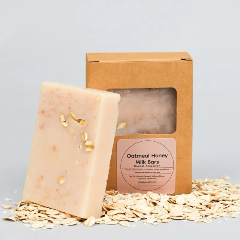 Oat Milk and Honey Infused Skin Bars, Natural Moisturizing Cleansing Bars for Daily Skincare