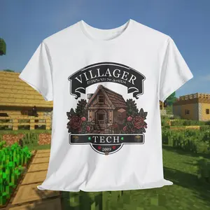 Villager Tech Minecraft College Football Graphic Tee, MCAA Graphic Tee, Minecraft T-shirt, Unisex Tee, Vintage style Graphic Tee