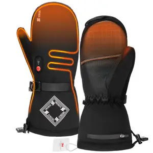 Heated Gloves for Men & Women, 7.4V Rechargeable Mittens, PU Waterproof Touchscreen Gloves for Motorcycle, Skiing, Snowboarding, Hunting & Winter Holiday Adventures