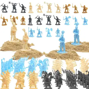 100pcs 1:72 European Medieval Warrior Model Cold Weapons Sandbox War Ornaments Mini Plastic Simulation Soldier Model