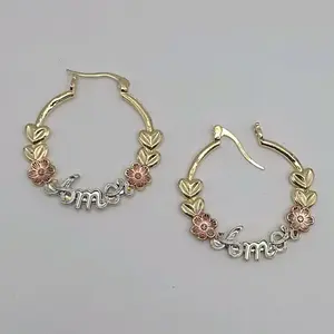 AMOR beautiful hoops earrings gold-plated three colors medium-sized perfect gift for all occasions
