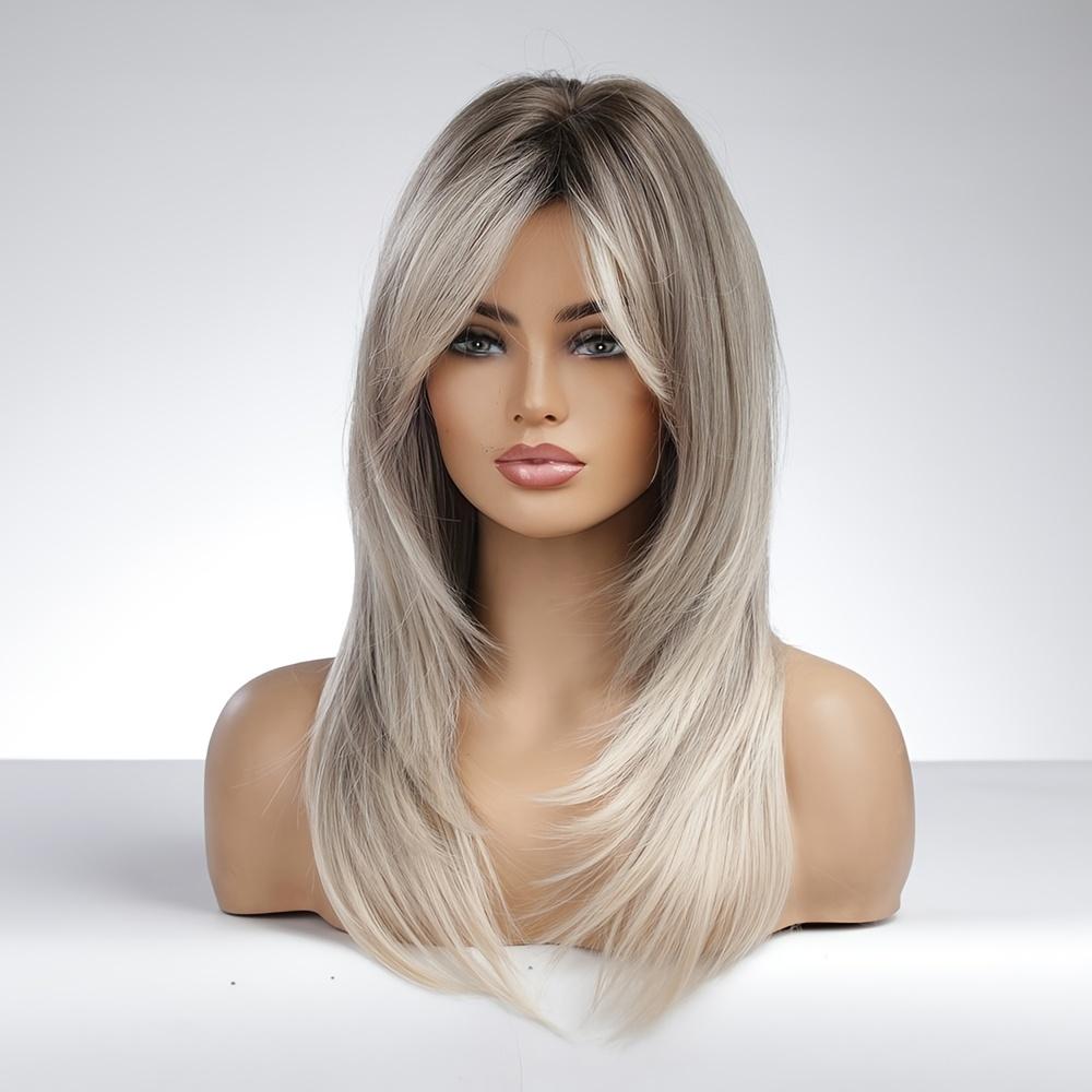 Gradient Gray Layered Women's Synthetic Wig