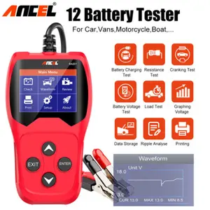 Ancel BA201 Automotive Battery Tester Tester 12V 100-2000CCA Charging Cricut Load Tester Analyzer Tool Battery Charging