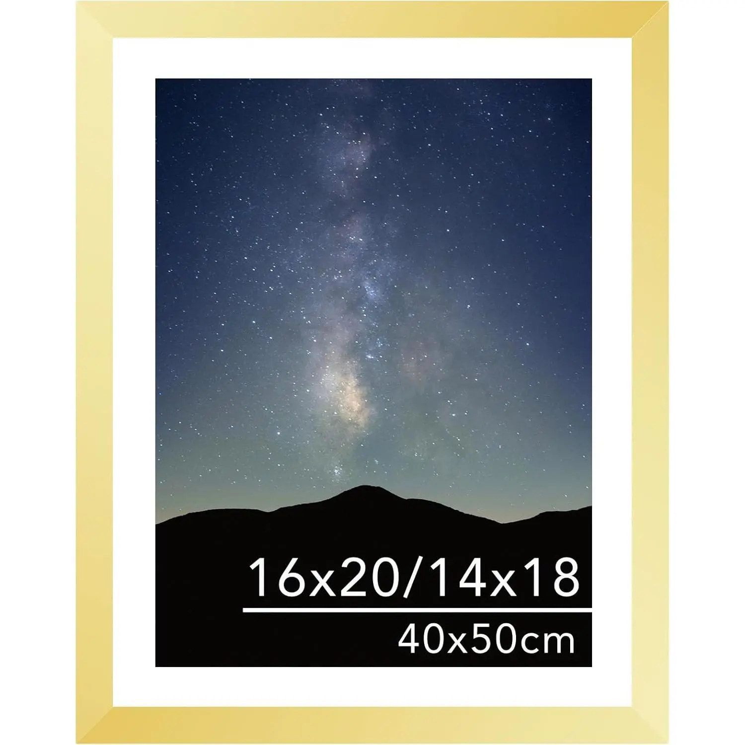16x20 Picture Frame  with 14x18 Mat for 40 x 50cm  Art Painting, Display Photo 14x18 with Mat or 16 x 20 Without Mat, Wall Hanging Large Frame with Plexiglass,