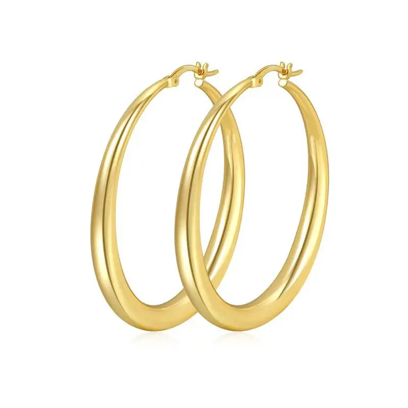 Women's 925 Sterling Silver/Gold Diamond-Cut Ripple Chunky Hoop Earrings - Classic, Hoop Shape, Nickel Free, Hypoallergenic, Lightweight, High-Quality, Non-Tarnish Statement Jewelry (30mm/40mm/50mm) for Adults' Daily Gift, Anniversary