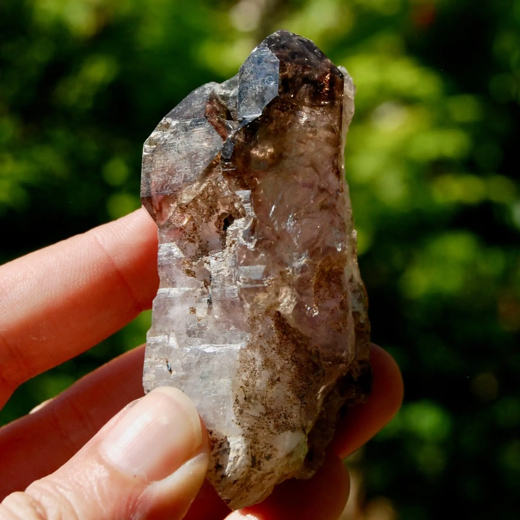 2.9in 93g DT Smoky Amethyst Quartz Crystal Elestial, Zimbabwe aa5