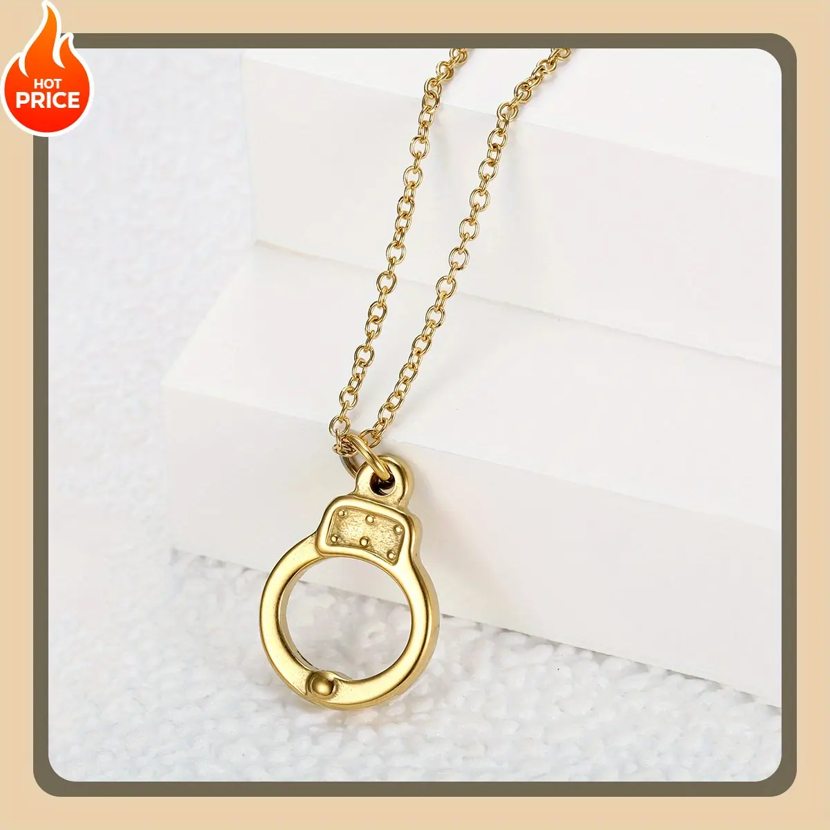 Female Punk Handcuffs Design Creative Pendant Necklace - 1pc Chain & Link Casual European-American Costume Jewelry, Daily Wear Fashion Accessory for Holiday Gifting