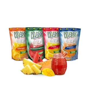 Klass Aguas Frescas Drink Mix Tropical Variety Pack - Watermelon, Cantaloupe, Mango & Pineapple - Powder Drink Mix, Water Drink Mix with Natural Flavors & Vitamin C, Makes 28 to 36 Quarts (56 to 72 Drinks)