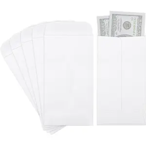 3.5x6.5  Envelopes, White  #7  Envelopes, Small  Envelope with Gummed Flap for Seed, , Budgeting (Pack of 100)