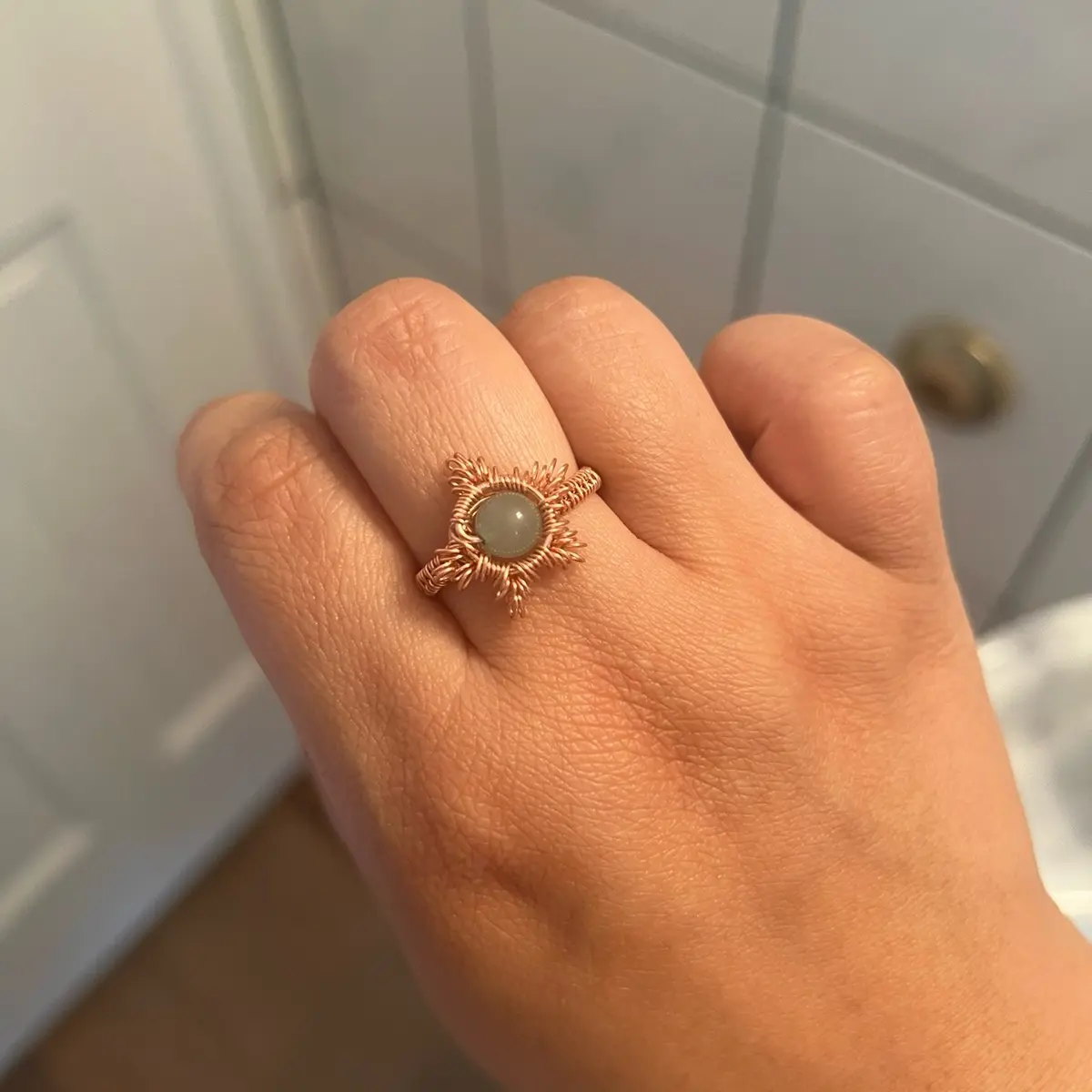 Green Aventurine ring.