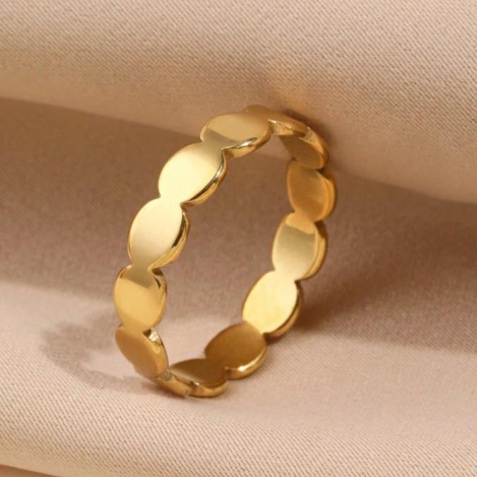 Gold Plated Stainless Steel Cut-Out Circle Ring – Minimalist Geometric Statement Ring for Women Gold Plated Stainless Steel Cut-Out Circle Ring – Minimalist Geometric Statement Ring for Women