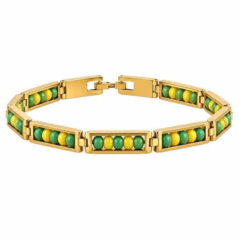 Orisha Bracelet Orunla Ilde Stainless Steel 8.25" (21cm) Chain Length 18 Karat Gold Plated