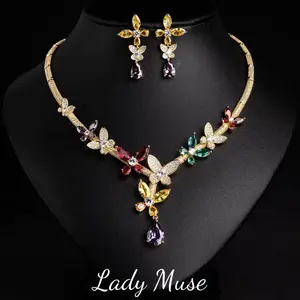 925 Silver Lab-Created ECO Diamond Seven-Color Gold Set, Suitable for Parties/Dinners/Gifting