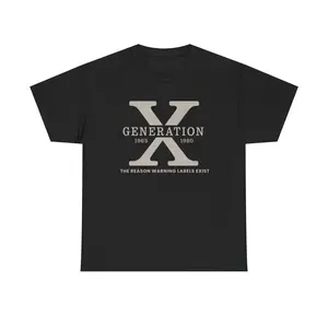 Generation X Nostalgic Tee, Funny Graphic Shirt, Unisex Cotton 1965-1980, Gen X Gift, Heavy T-Shirt