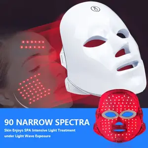 Aedwdpe 7 Color Rechargeable LED Face Mask 90 Narrow Spectra Portable Skin SPA Treatment Gift for Girlfriend Best Friend Mother