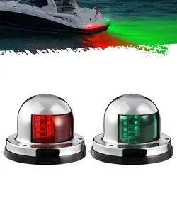 Partsam 2Pcs Marine Boat LED Bow Navigation Lights, Red Green Deck Port Side Starboard Sailing Signal for Pontoon Yacht Sailboat Speedboat Fishing Boats, IP67 Waterproof, DC 12V