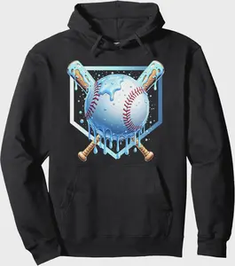 Baseball Fan Youth Hoodie – Stylish Ice Cream Drip Graphic