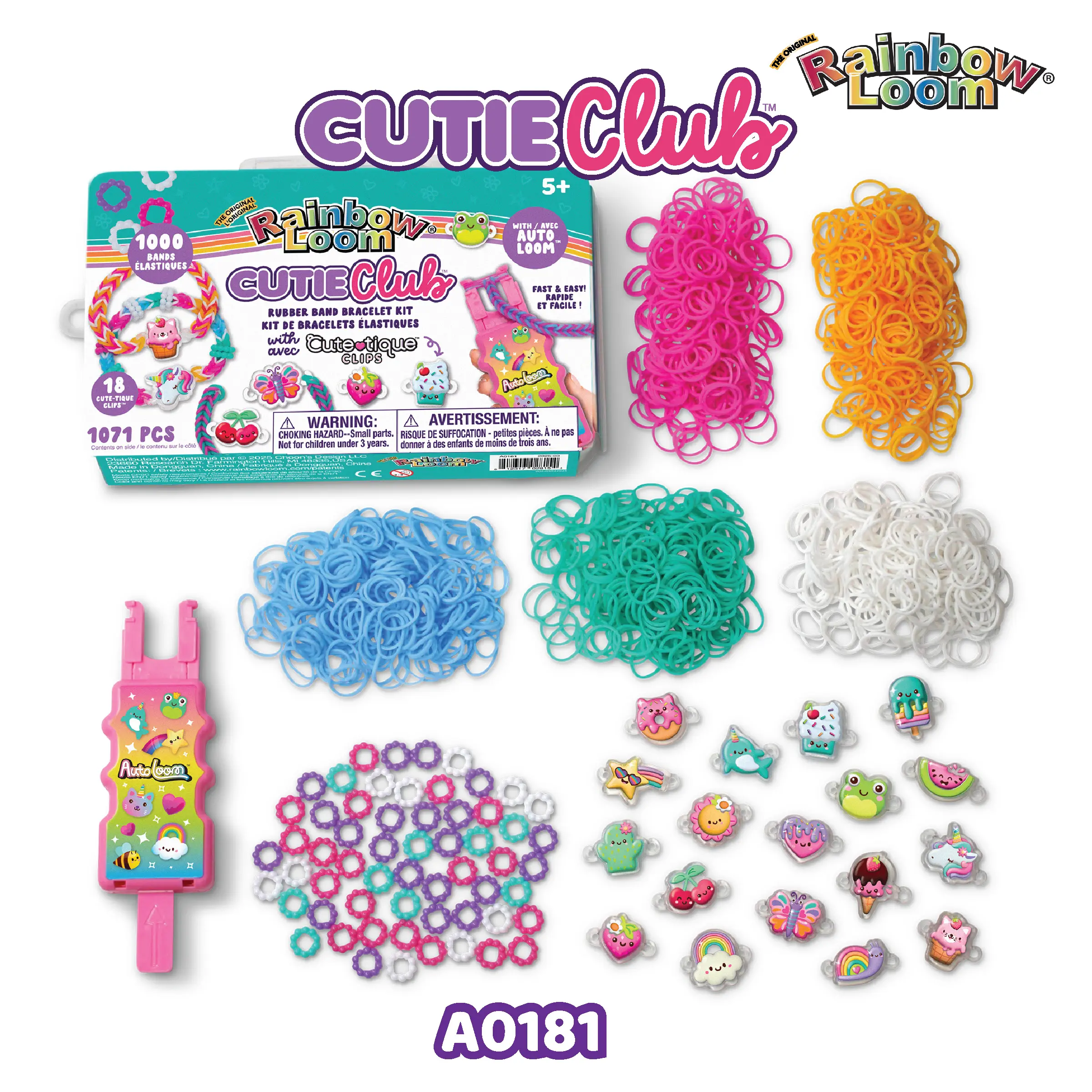 Rainbow Loom Cutie Club Kit featuring Auto Loom and 1000 rubber bands Rainbow Loom Cutie Club Kit featuring Auto Loom and 1000 rubber bands
